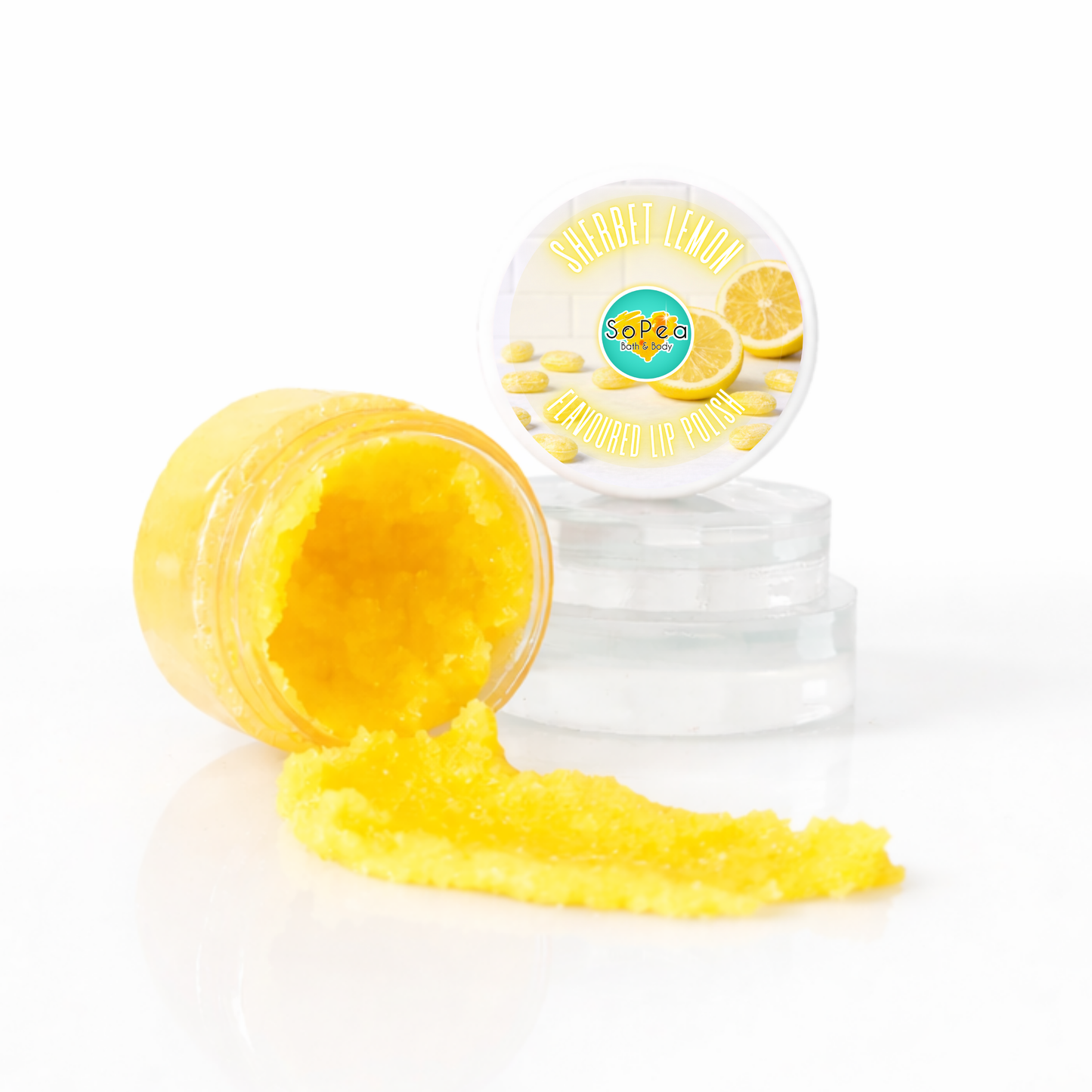 Lemon Sherbet Lip Polish | Lemon Sherbet Flavoured | Exfoliating Sugar Lip Scrub