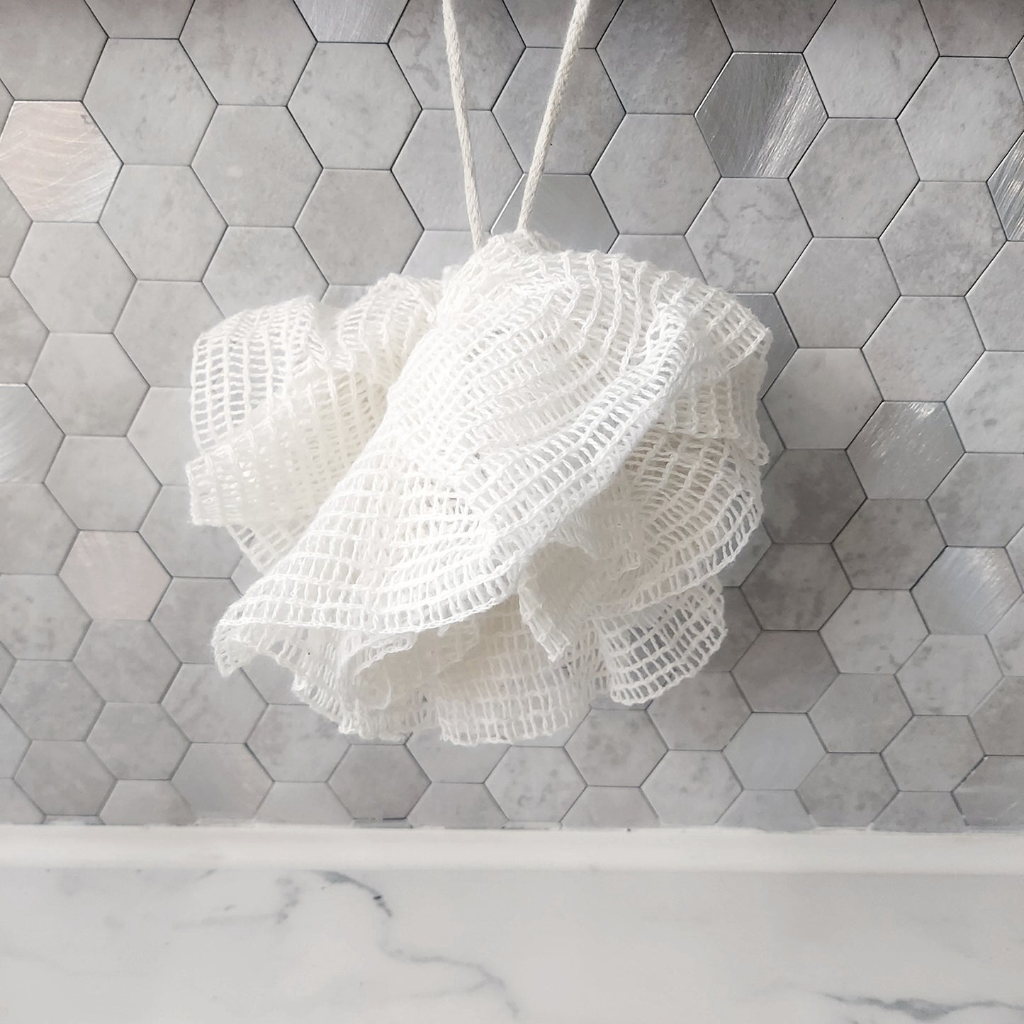 Natural shower scrunchie