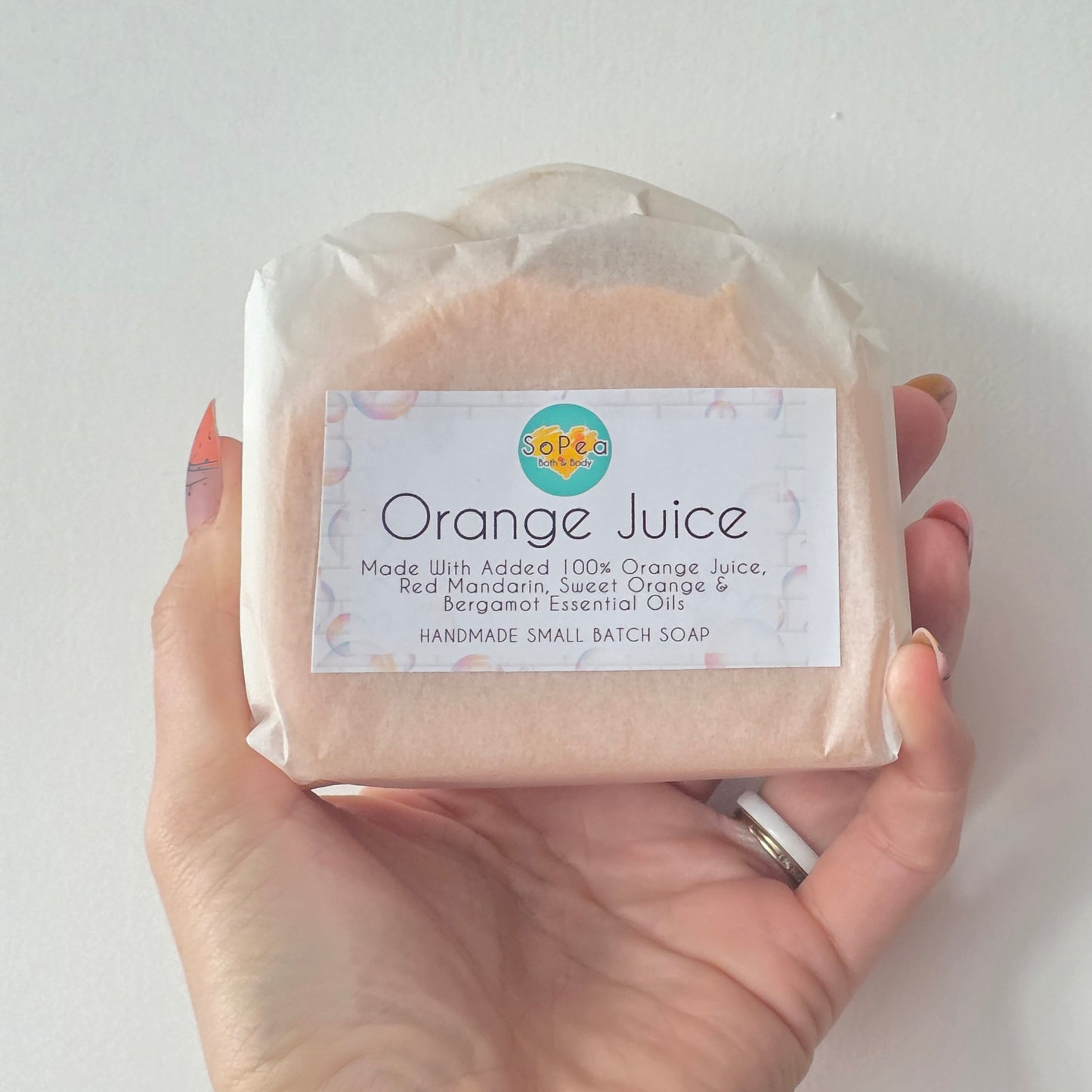 Orange Juice | With 100% Orange Juice & a Zesty Blend Of Orangy Goodness | Handmad Bar Soap
