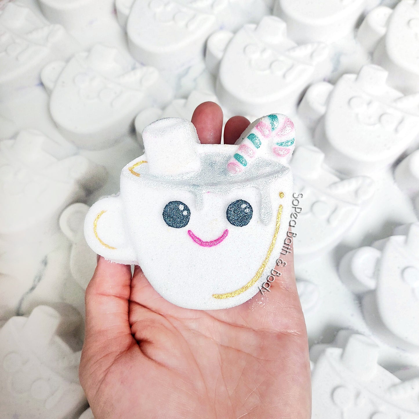 Peppermint Hot Cocoa Mug | Mint Choc Chip Scented | Bath Bomb