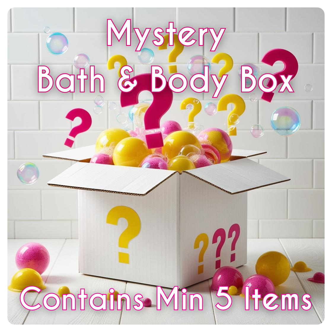 Mystery Bath & Body Treats Box | Various Bath & Body Treats | Min 5 Items