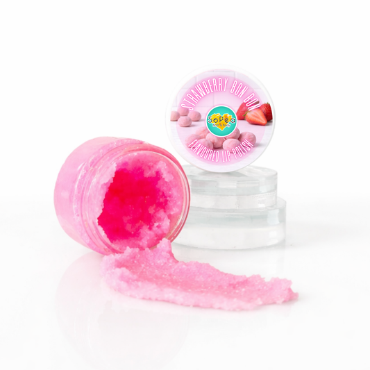 Strawberry Bon Bon Flavoured Lip Polish | Exfoliating Sugar Lip Scrub