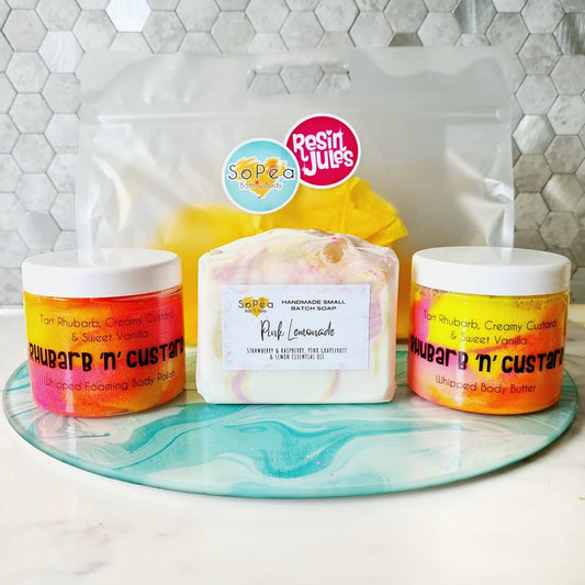 EXCLUSIVE LIMITED EDITION SoPea & Resin Jules Rhubarb & Custard Scented | Gift Set