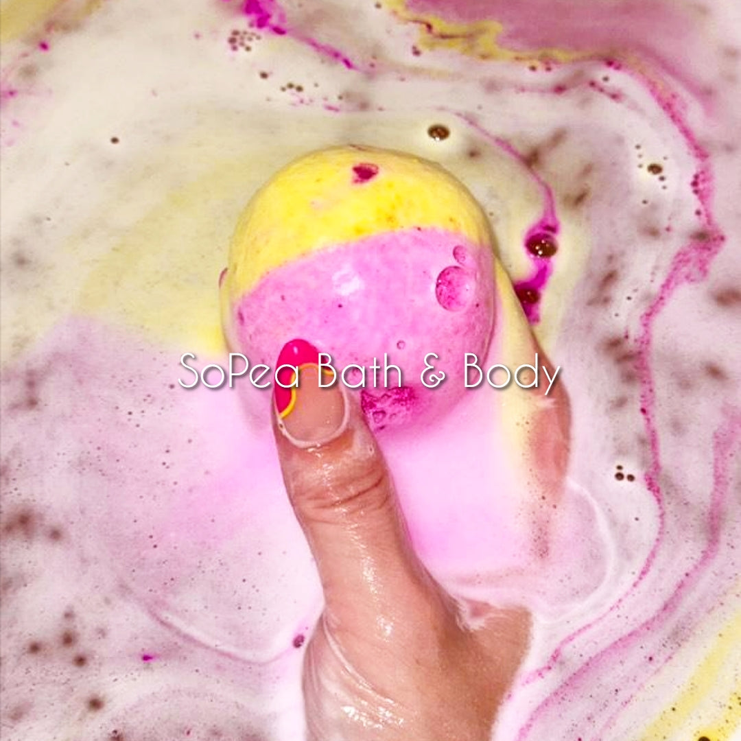 PRE ORDER: EXCLUSIVE LIMITED EDITION SoPea & Resin Jules Rhubarb & Custard Bath Bomb