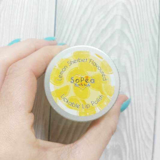 Lemon Sherbet Lip Polish | Lemon Sherbet Flavoured | Exfoliating Lip Scrub