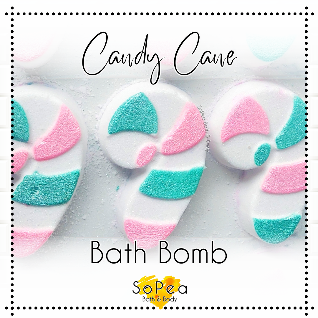 Peppermint Candy Cane | Candy Cane Scented | Bath Bomb