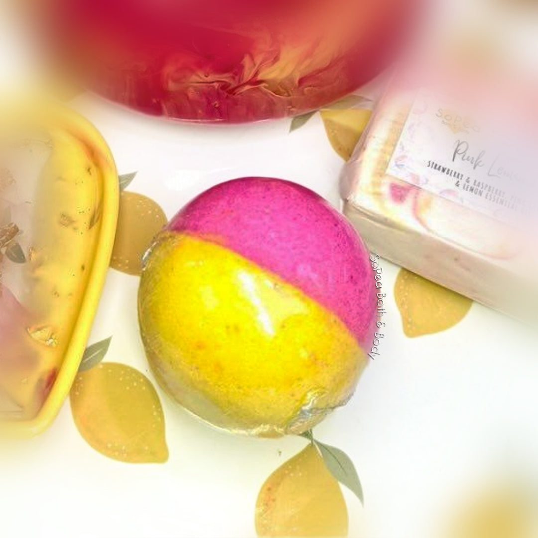 PRE ORDER: EXCLUSIVE LIMITED EDITION SoPea & Resin Jules Rhubarb & Custard Bath Bomb